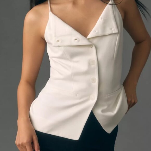 Anthropologie White Button-Down Top - Picture 1 of 14